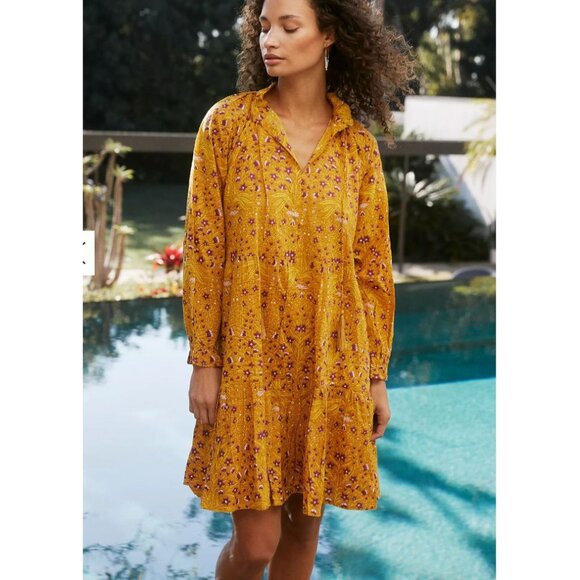 Roller Rabbit Yellow Rhone Anthropologie Mini Dress - Size S - Picture 1 of 8
